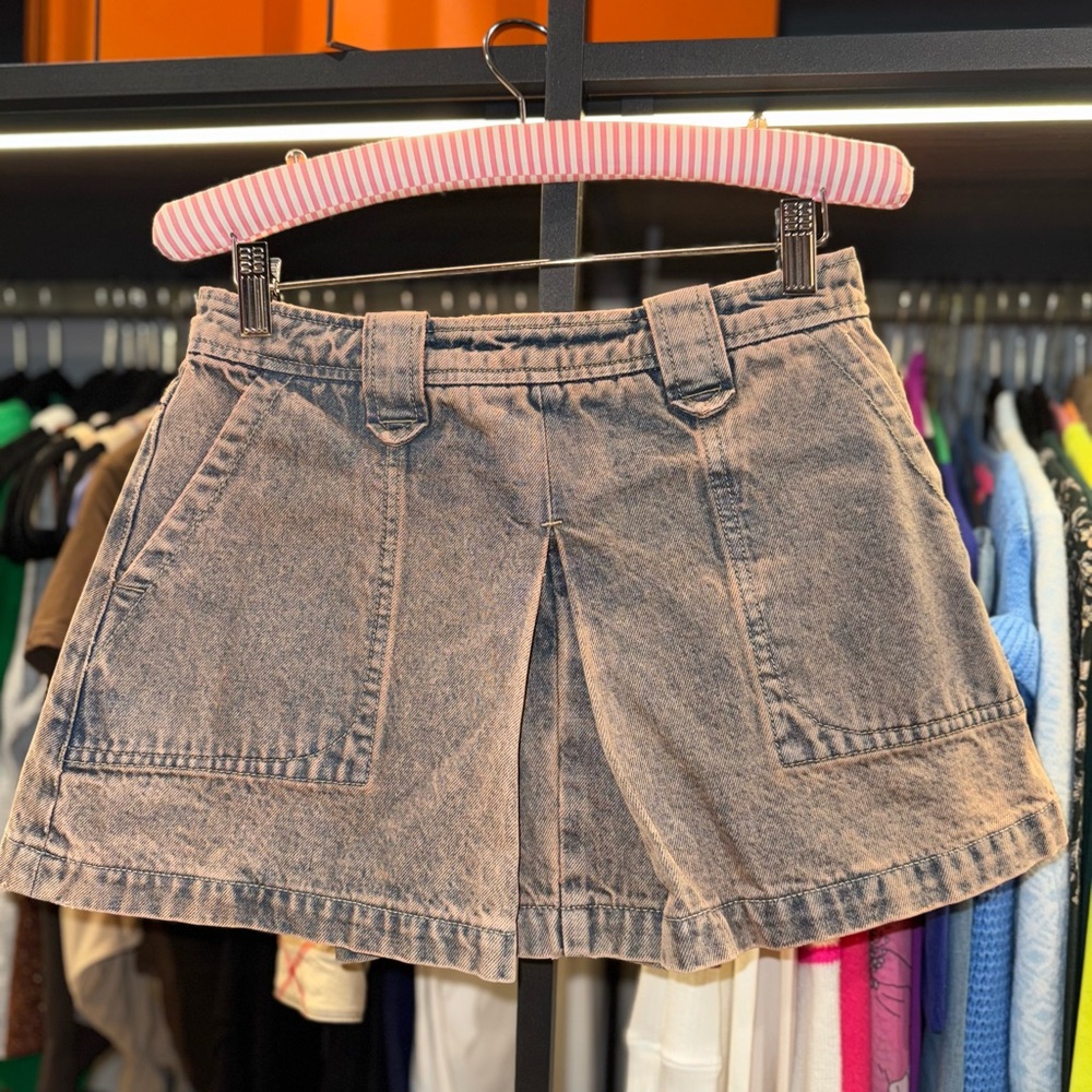 GRLFRND Tan Denim Skort